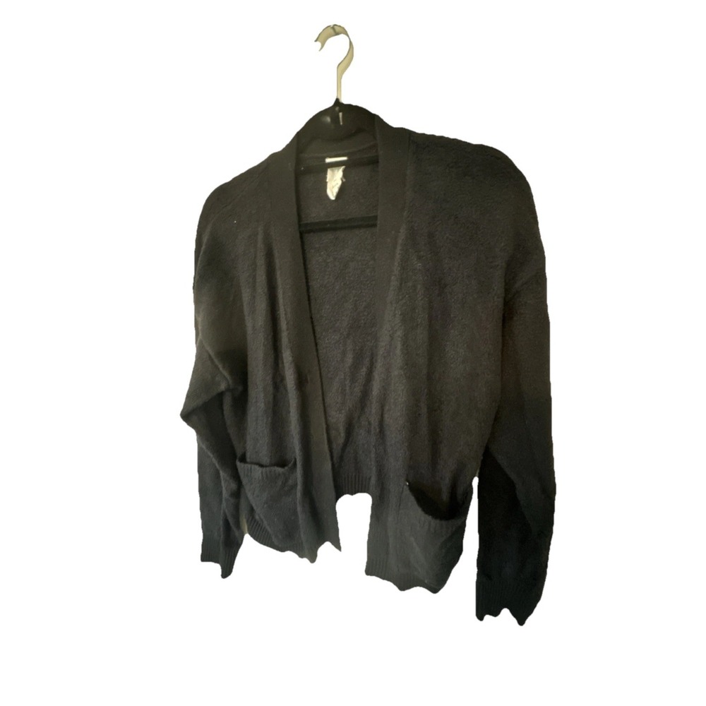 COZY Joie Black Chunky Cardigan Sweater Womens Size XL Black Nordic Normcore - Picture 2 of 10